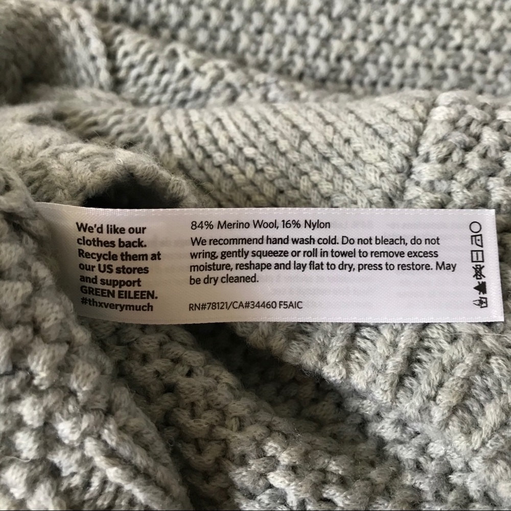 Eileen Fisher Cable Knit Crop Wool Blend Sweater - Picture 7 of 7